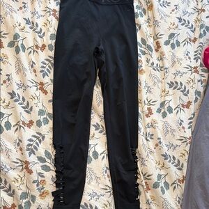 Black Leggings with cutout Accents